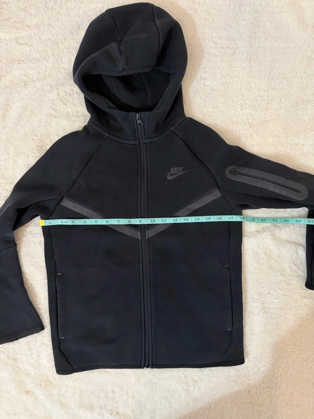 Nike Sportswear Tech Fleece Black Kids Full-Zip Hooded Jacket Kids Size Large